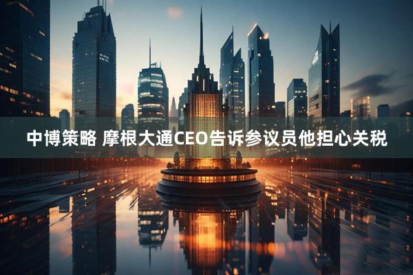 中博策略 摩根大通CEO告诉参议员他担心关税