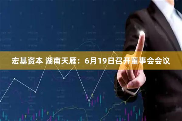 宏基资本 湖南天雁：6月19日召开董事会会议