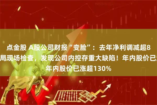 点金股 A股公司财报“变脸”：去年净利调减超80%，证监局现场检查，发现公司内控存重大缺陷！年内股价已涨超130%