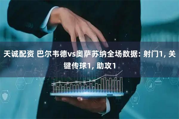 天诚配资 巴尔韦德vs奥萨苏纳全场数据: 射门1, 关键传球1, 助攻1