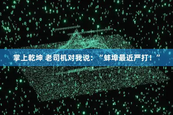 掌上乾坤 老司机对我说：“蚌埠最近严打！”